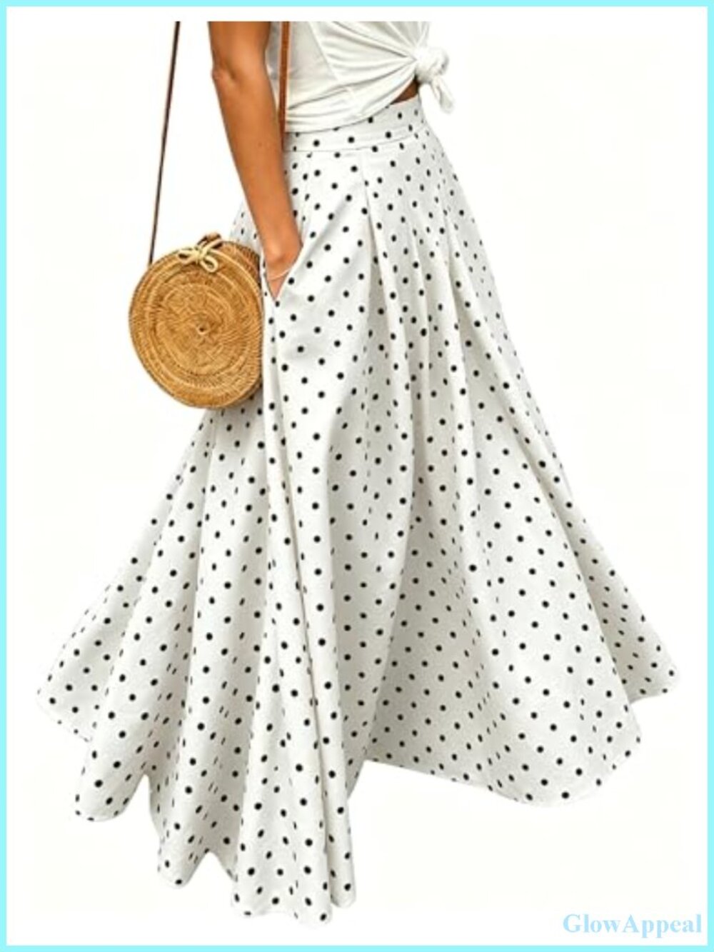 Gingham Plaid Maxi Skirt High Waist A-Line Pleated Long Skirt